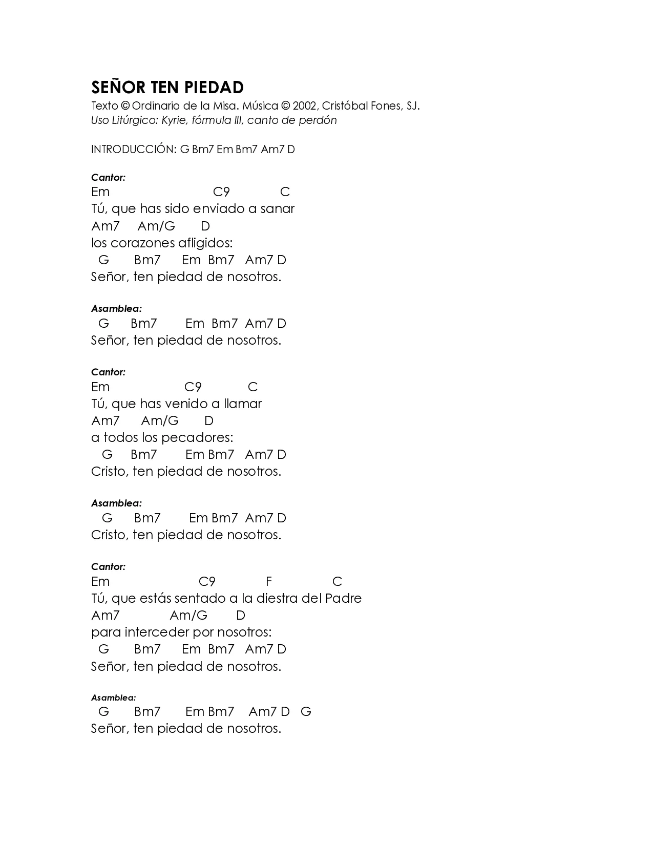 Portada de Señor, ten piedad (Cristóbal Fones)