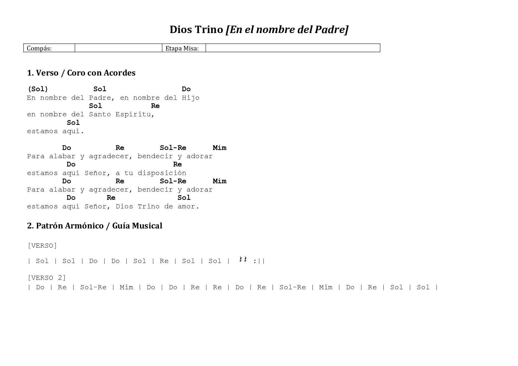 Dios Trino (En el nombre del Padre), página 1